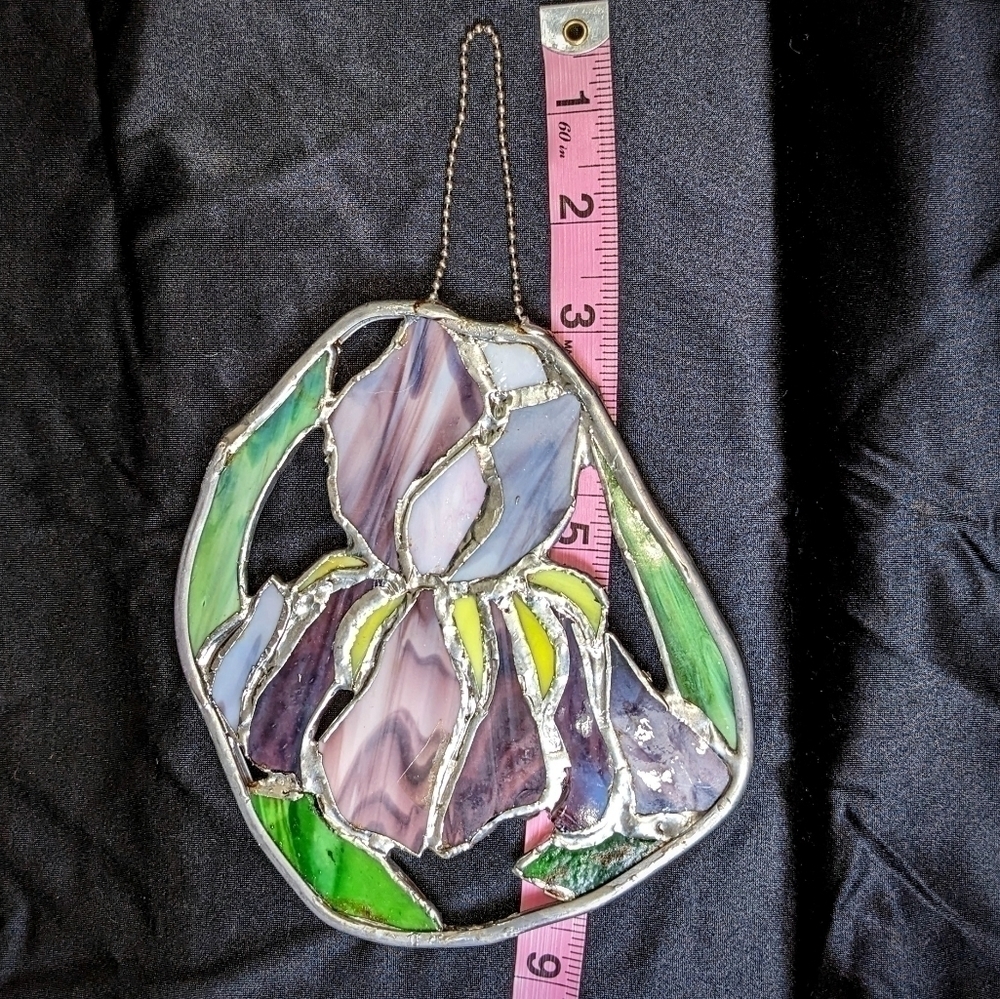 Purple Iris Suncatcher - OOAK - Picture 2 of 4